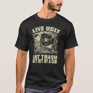 T-shirt Vivant Vilain Manger Les Déchets Se Faire Frapper 
