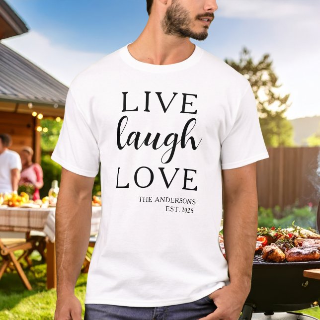 T-shirt Vivez Riez Aimez Nom Établi  (Créateur téléchargé)