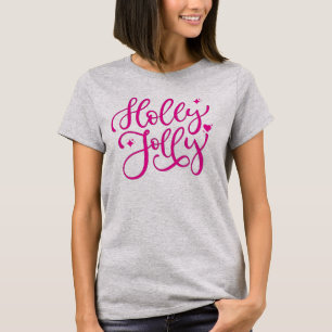 T-shirt Vivid Rose Holly Jolly Femmes de Noël