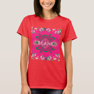 T-shirt Vivid Vivid Bébé rose floral violet ombrage Monogr
