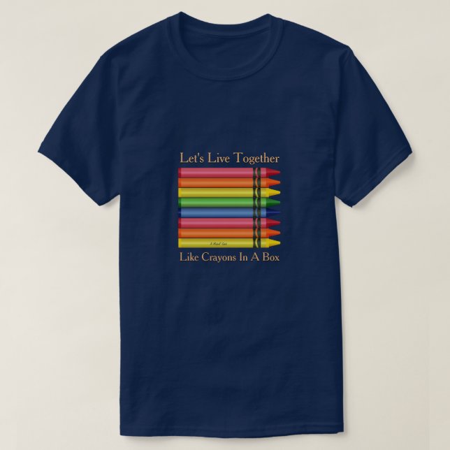 T-shirt Vivons ensemble (Crayons) - Une chemise MisterP (Design devant)
