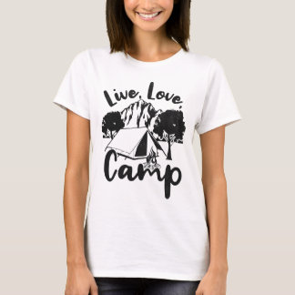 T-shirt Vivre, Amour, Camping Extérieur Aventure