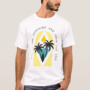 T-shirt Vivre au soleil et nager dans la mer