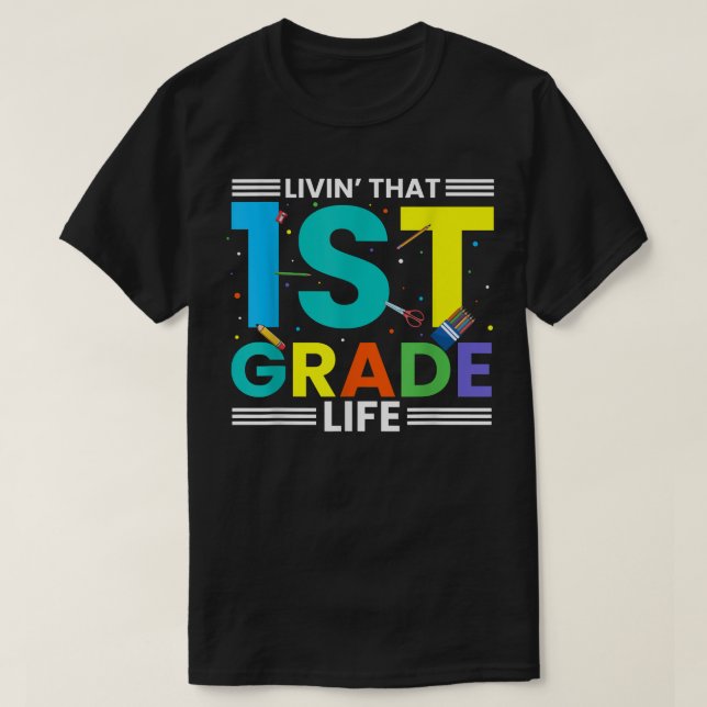 T-shirt Vivre en première année, enfant en première année (Design devant)