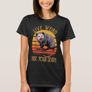 T-shirt Vivre Faux Mort Opossum Vilain Chat Possum Ret