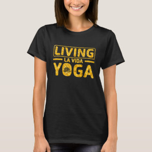 T-shirt Vivre La Vida Yoga Gold en noir
