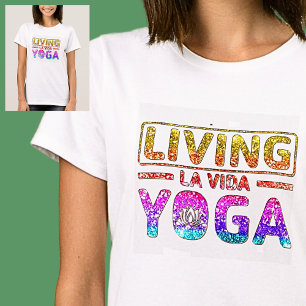T-shirt Vivre La Vida Yoga Pastel Arc-en-ciel blanc