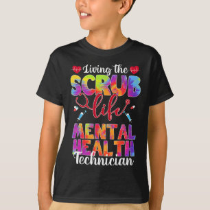 T-shirt Vivre la vie des blouses Tie Dye Technicien en san