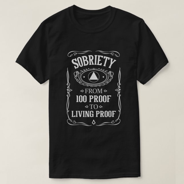 T-shirt Vivre Preuve de sobriété Anniversaire Sober AA NA  (Design devant)