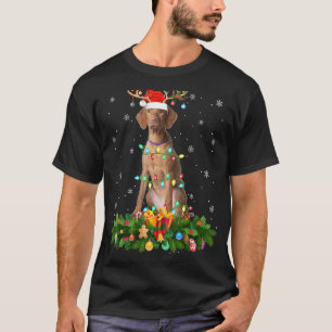T-shirt Vizsla Amoureux des chiens Reindeer Santa Hat Vizs