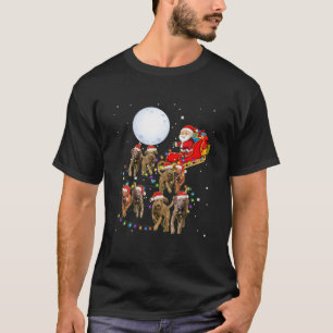 T-shirt Vizsla Funny Reindeer Christmas Moon Père Noël C