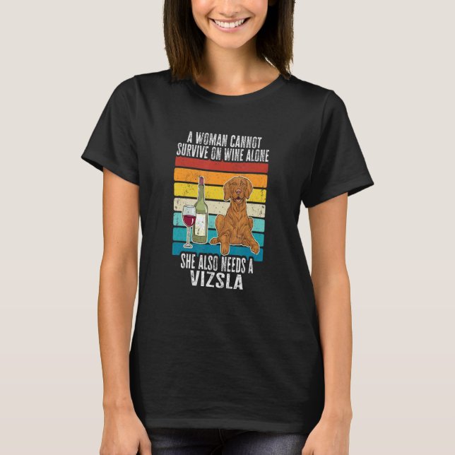 T-shirt Vizsla Maman Vin Hongrois Vizsla Chien Maman Femme (Devant)