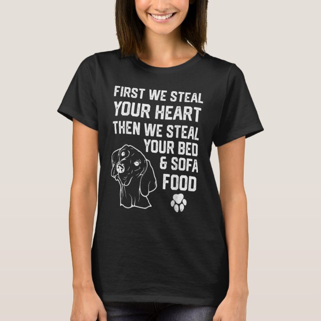 T-shirt vizsla Voler votre coeur Voler votre lit et canapé (Devant)