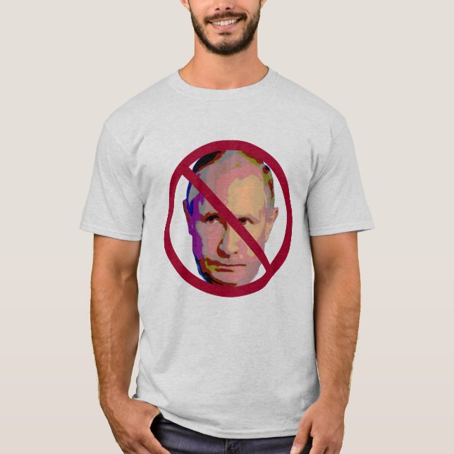 T-shirt Vladimir Poutine n'a pas autorisé le cercle rouge  (Devant)