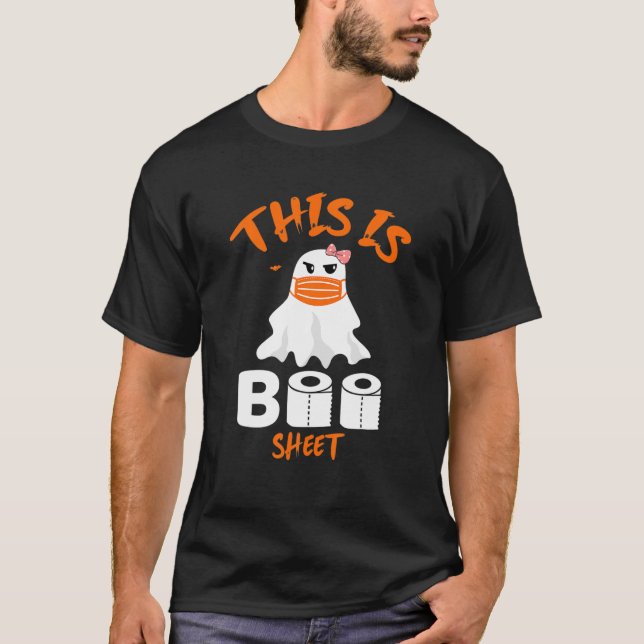 T-shirt Voici Boo Sheet Girl Ghost En Masque Cute Hallowee (Devant)