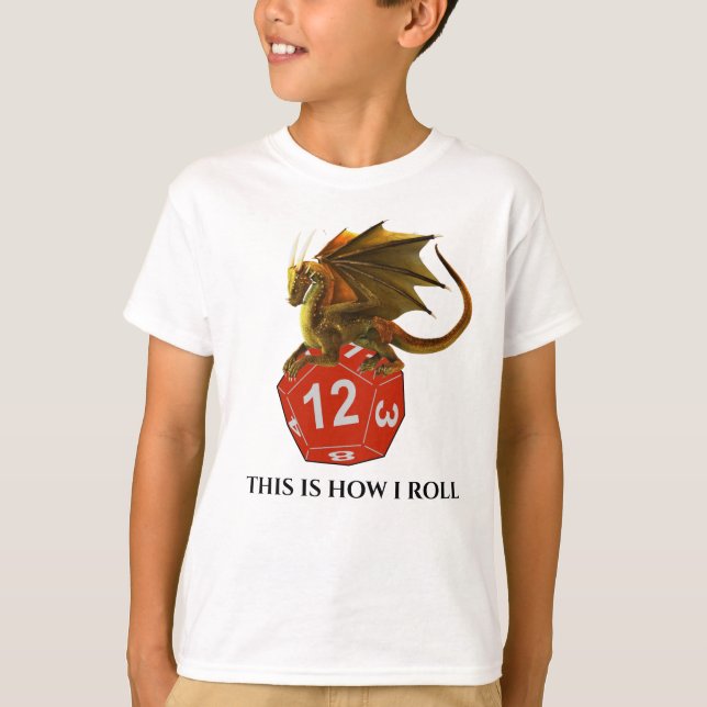 T-shirt Voici comment je lance des dés de dragon (Devant)