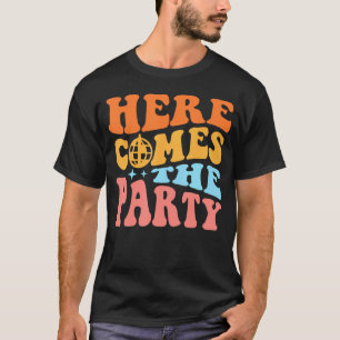 T-shirt Voici la mariée de la fête de mariage Groovy Bache