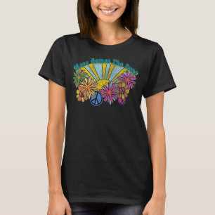 T-shirt Voici Le Soleil Printemps Hippie signe de paix Flo