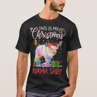T-shirt Voici les lumières de Noël de mon jambon de Noël