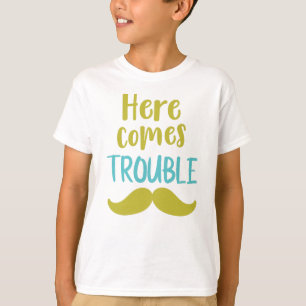 T-shirt Voici Les Problèmes, Moustache, Moustache