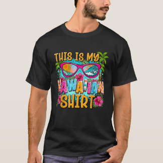 T-shirt Voici Ma Chemise Hawaïenne Costume Tropical Luau P