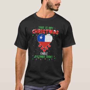T-shirt Voici mes lumières de Noël Aimer Chili Drapeau Pyj