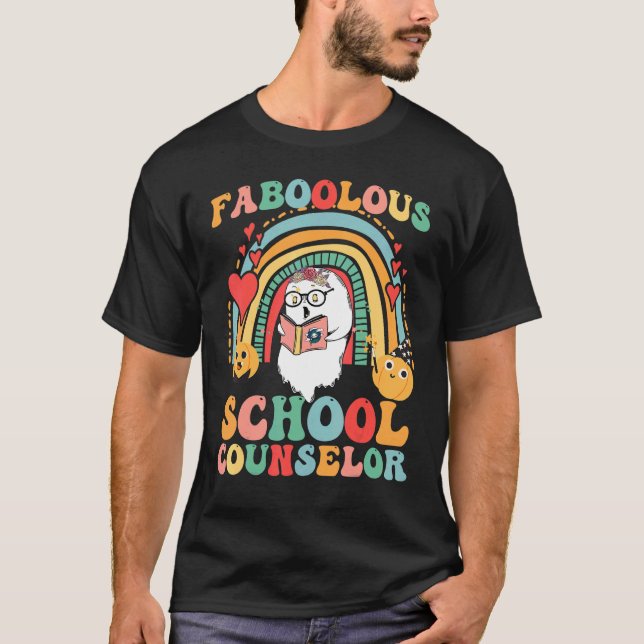 T-shirt Voici Mes Vibes Éffrayantes Faboolous School Couns (Devant)