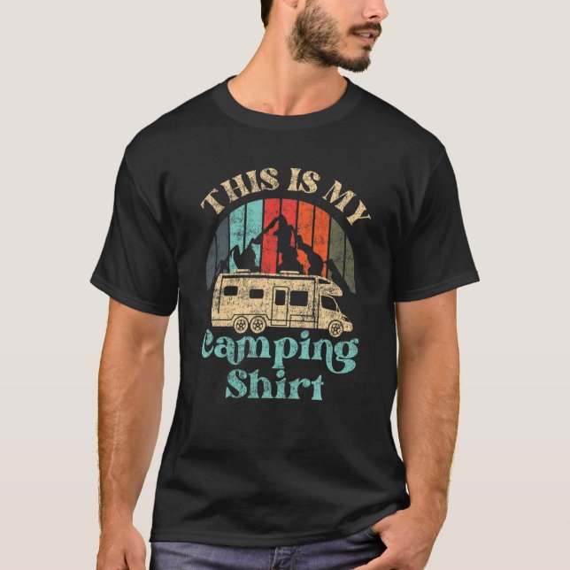 T-shirt Voici Mon Camping Motorhome Campervan Retro Vinta (Devant)