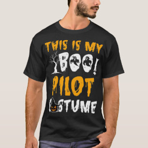 T-shirt Voici Mon Costume De Pilote Boo Ghost Halloween G