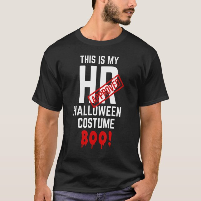 T-shirt Voici Mon Costume Halloween Approuvé HR Boo HR (Devant)
