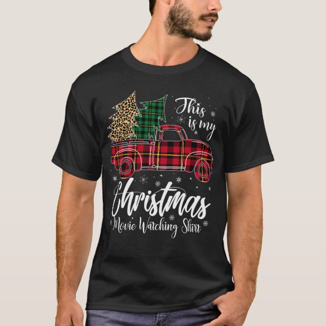 T-shirt Voici Mon Film De Noël Regardant L'Arbre Des Chemi (Devant)