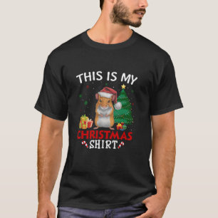 T-shirt Voici Mon Gerbil Santa Hat Noël Pyjama T Shi