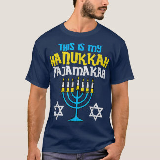 T-shirt Voici Mon Hanoukka Pajamakah Menorah Chanukah Paj