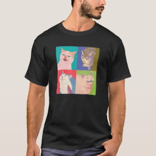 T-shirt Voici Mon Joyeux Visage Smudge Le Mème Chat Sarcas