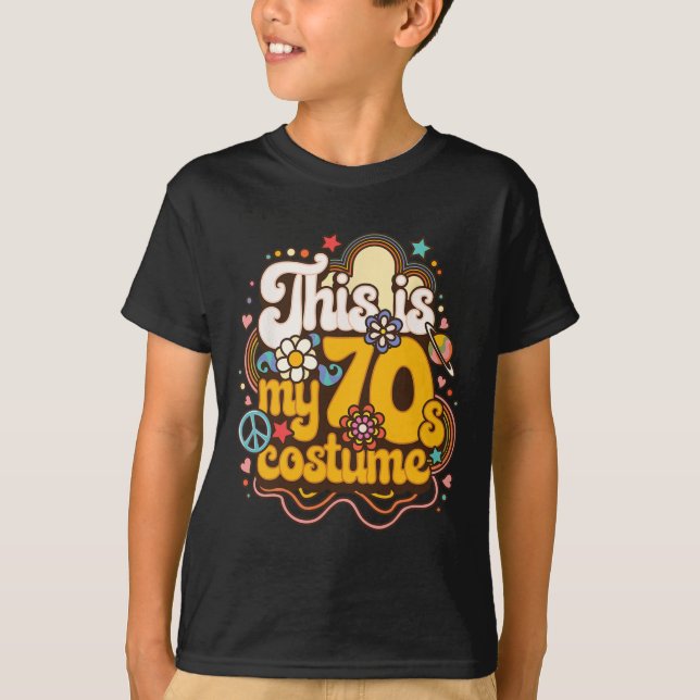 T-shirt Voici Mon les années 70 Costume Thème Partie Hippi (Devant)
