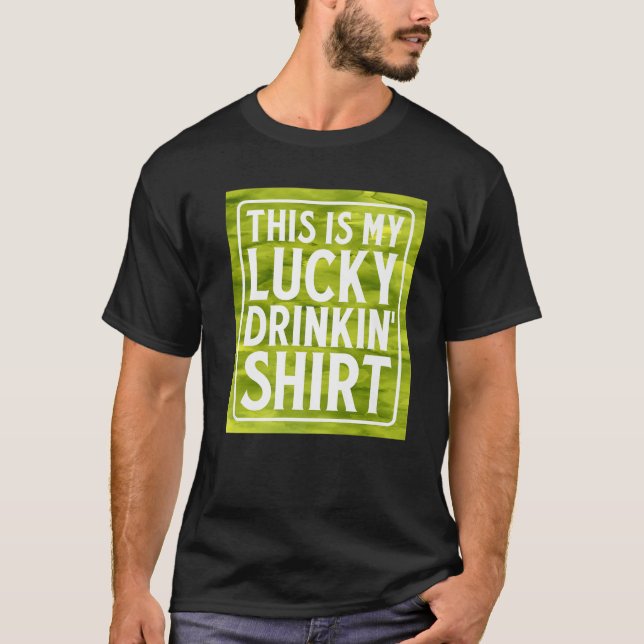T-shirt Voici Mon Lucky Drinkin' Green Beer Irish Whiskey (Devant)