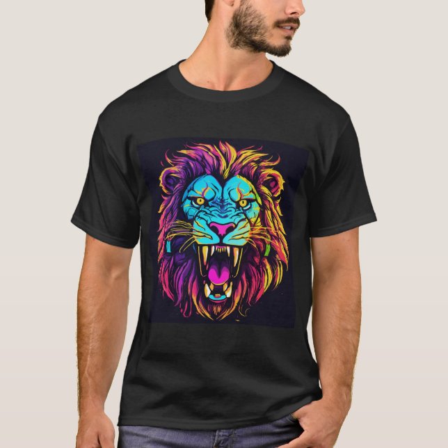 T-shirt Voici notre logo de lion féroce et majestueux t-sh (Devant)