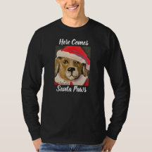 Voici Père Noël Paws drôle Père Noël Dog Tee
