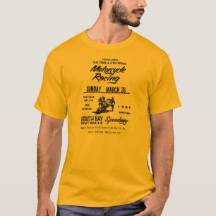 T-shirt voie des années 1970 et affiche plates de moto de