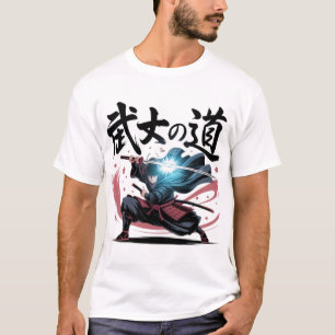 T-shirt Voie du Samouraï   Kanji Japonais Anime Katana B
