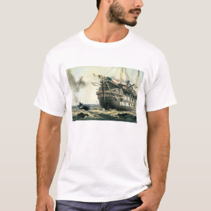 T-shirt voie HMP Agamemnon étendant le câble atlantique