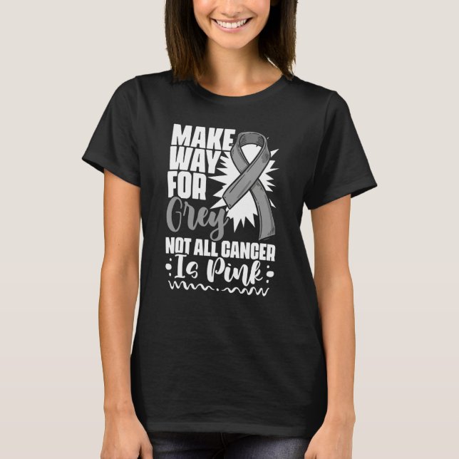 T-shirt Voie Pour Le Ruban Gris Survivant Tumeur Cerveau (Devant)