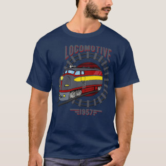 T-shirt Voies ferroviaires des locomotives des années 1950