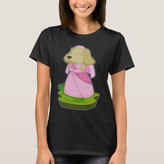 T-shirt Voile de mariage pour chienne mariée (Devant)