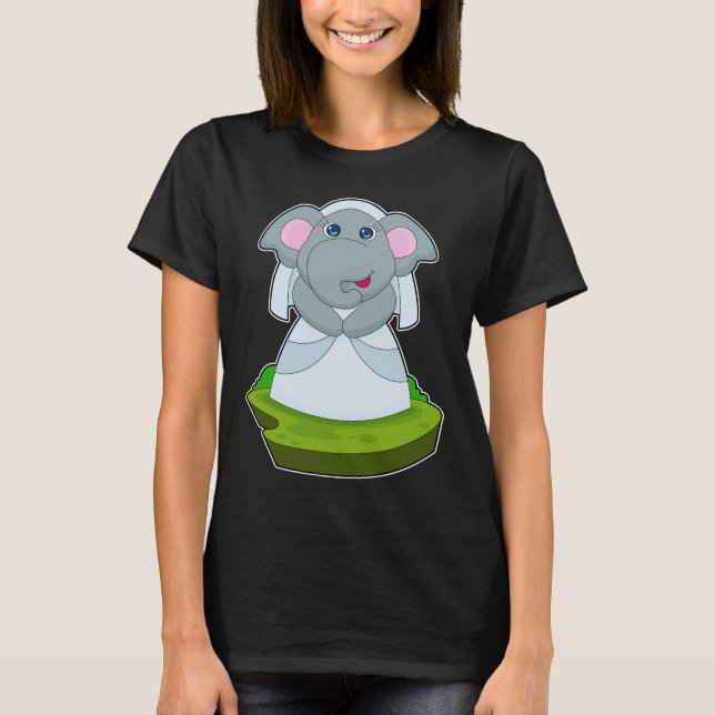 T-shirt Voile de mariée éléphant (Devant)