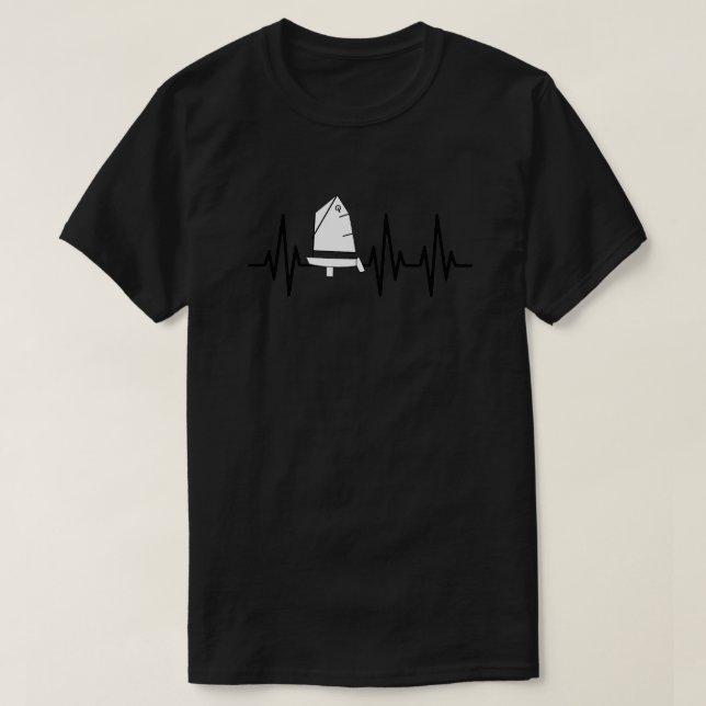T-shirt Voile Optimist sur Heartbeat optimiste voilier (Design devant)