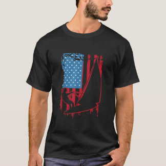 T-shirt Voile USA drapeau américain patriotique vintage fo