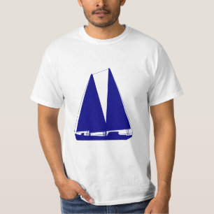 T-shirt Voilier nautique de bleu marine