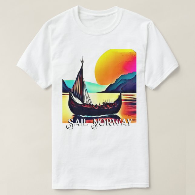T-shirt Voilier Norvège avec Vikiing Ship (Design devant)