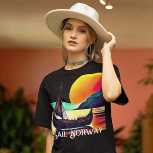 T-shirt Voilier Norvège avec Vikiing Ship